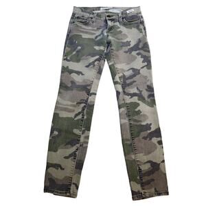 Textile Jeans Womens 25 - 25x26 Green Camo Skinny Pants Outdoor Preppy Casual